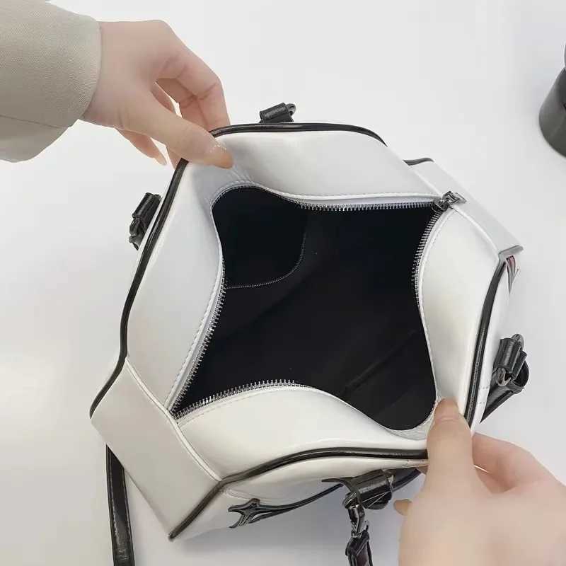 Trapezoidal Baseball Bag Lady Fashion Casual Travel Handbag Tote Large Capacity Shoulder Crossbody Bag PU Leather Sac A Main Y250607