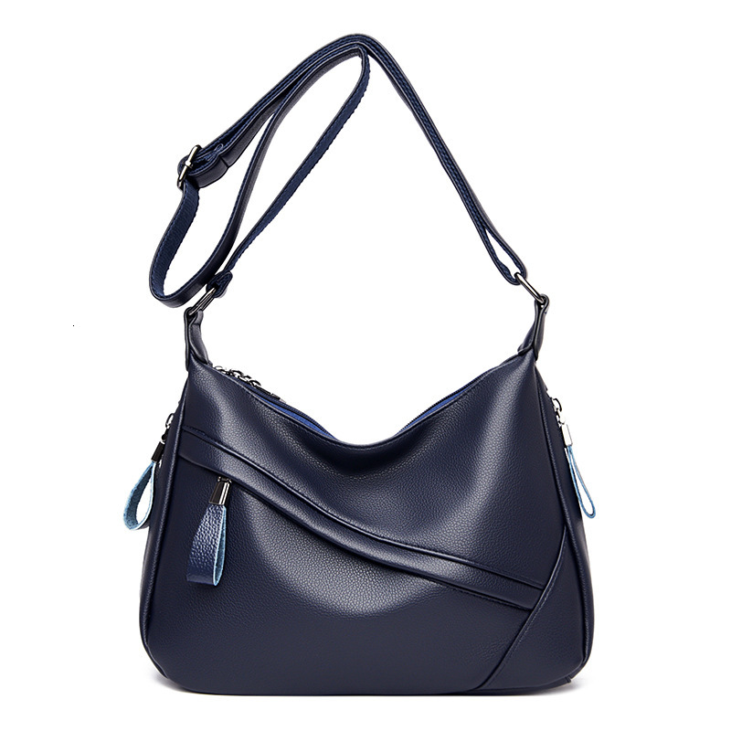 Free Shipping Luxury New Style Middle-aged Women's Bag Large Capacity Soft Leather Designer Simple Shoulder Mom Bag Elegant Crossbody Bag