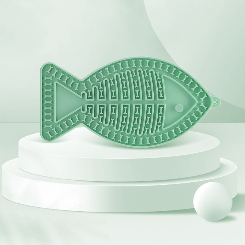 TEMU Silicone Suction Cup Lick Pet Fish Shape Dog Cat Anti-Choke Slow Feeder Mat