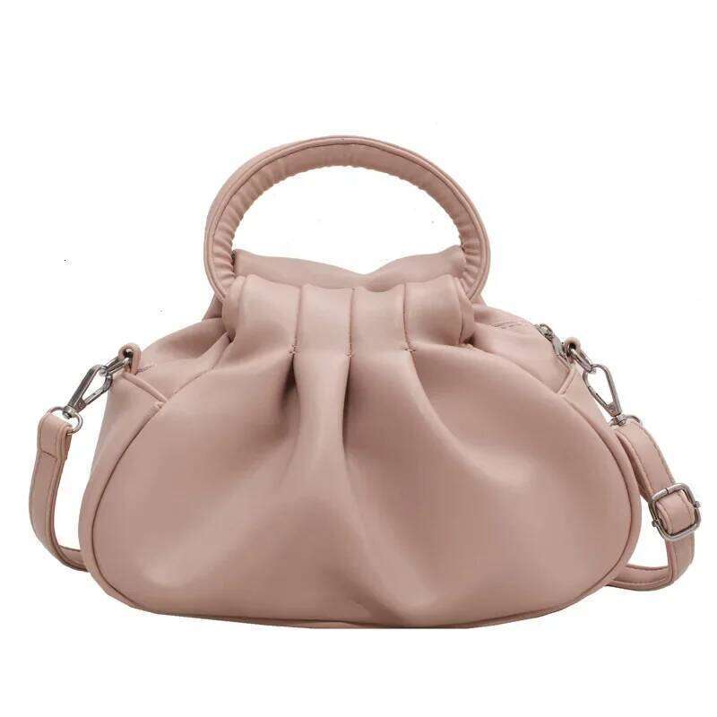 Women's Crossbody Retro Pleated Girls Vintage Cloud Handbag Shoulder Bags Mini Messenger Bag