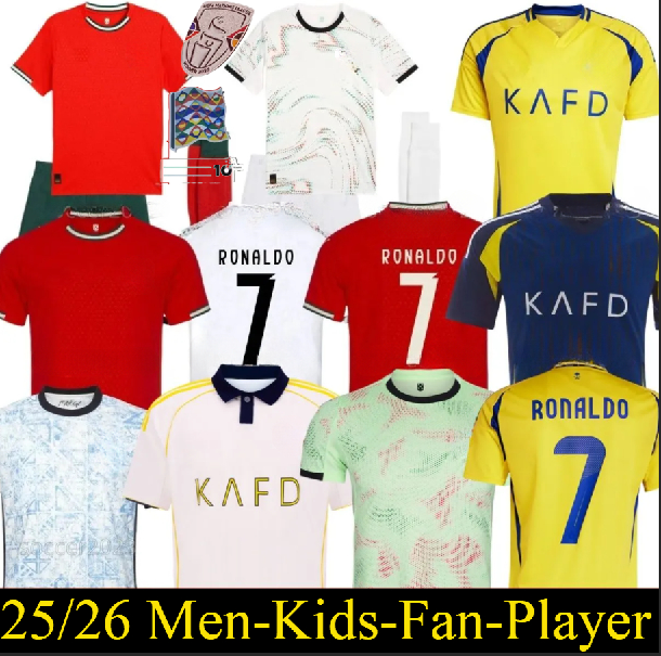 24 25 Al Nassr FC Soccer Jerseys RUBEN 2025 2026 ronaldo football shirts 25 26 Men kit Portugieser Child Shirt Kits fen national team Short Sleeve uniform