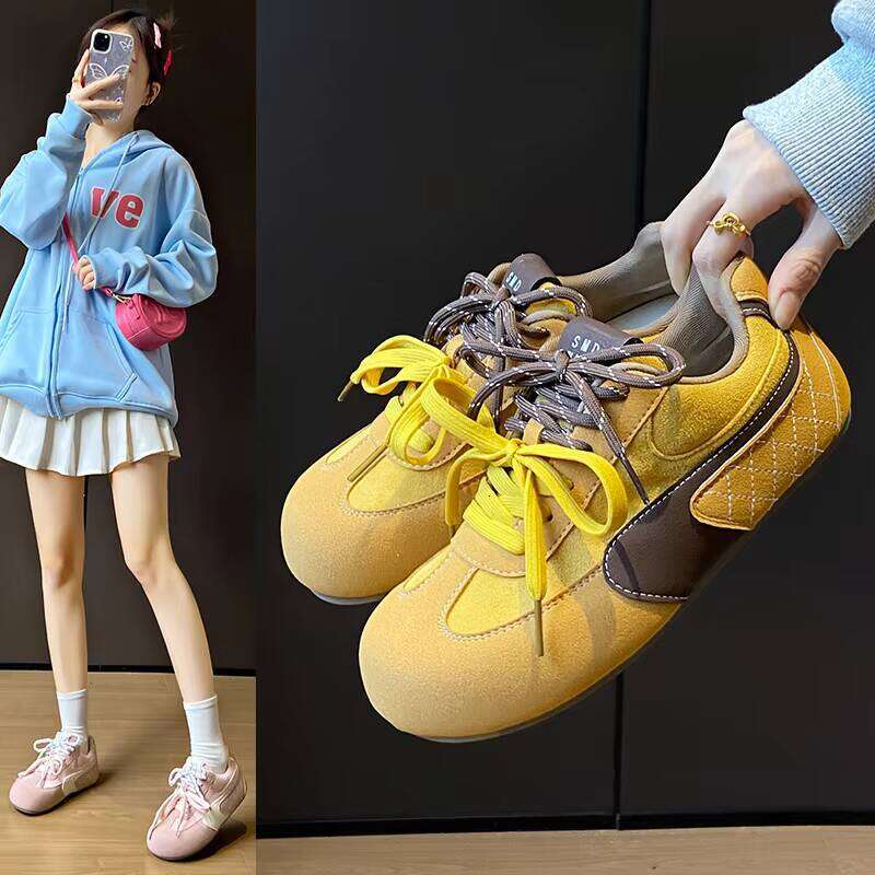 Wholesale Women's Popular Flat Comfortable Training Shoes With Dirt-resistant Suede Leather Upper Anti-slip Rubber Out Sole