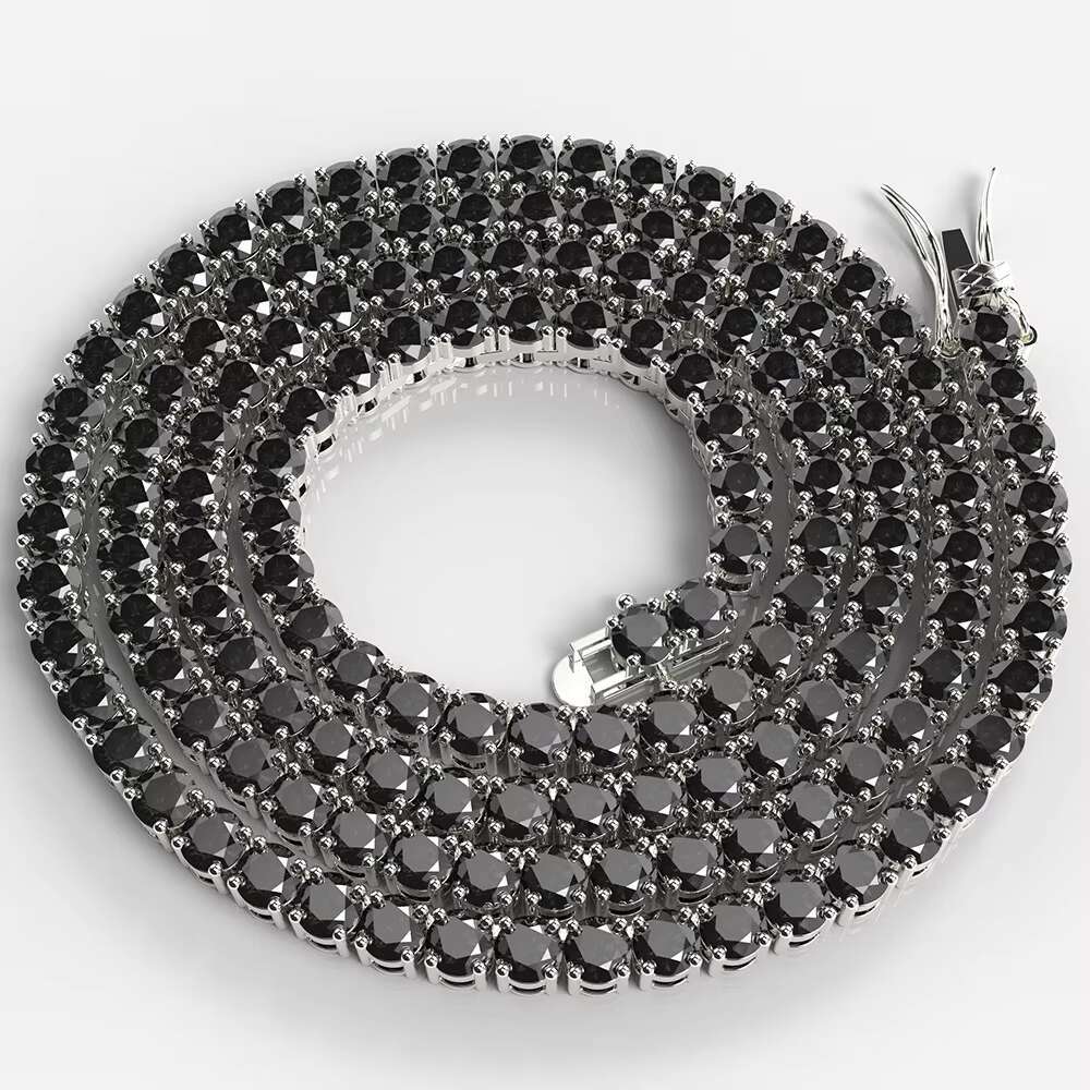 OACOCA Hip Hop Jewelry 925 Sterling Silver 5mm Moissanite Diamond Necklace Moissanite Tennis Chain