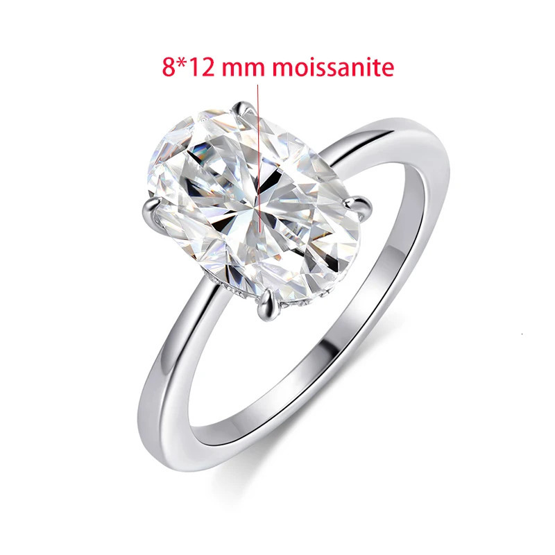 TFGLBU 4.5CT All Diamond Ring for Women Oval Cut Bridal Sets Solitaire 18k Plated Wedding Promise Band 925 Silver GRA 250610