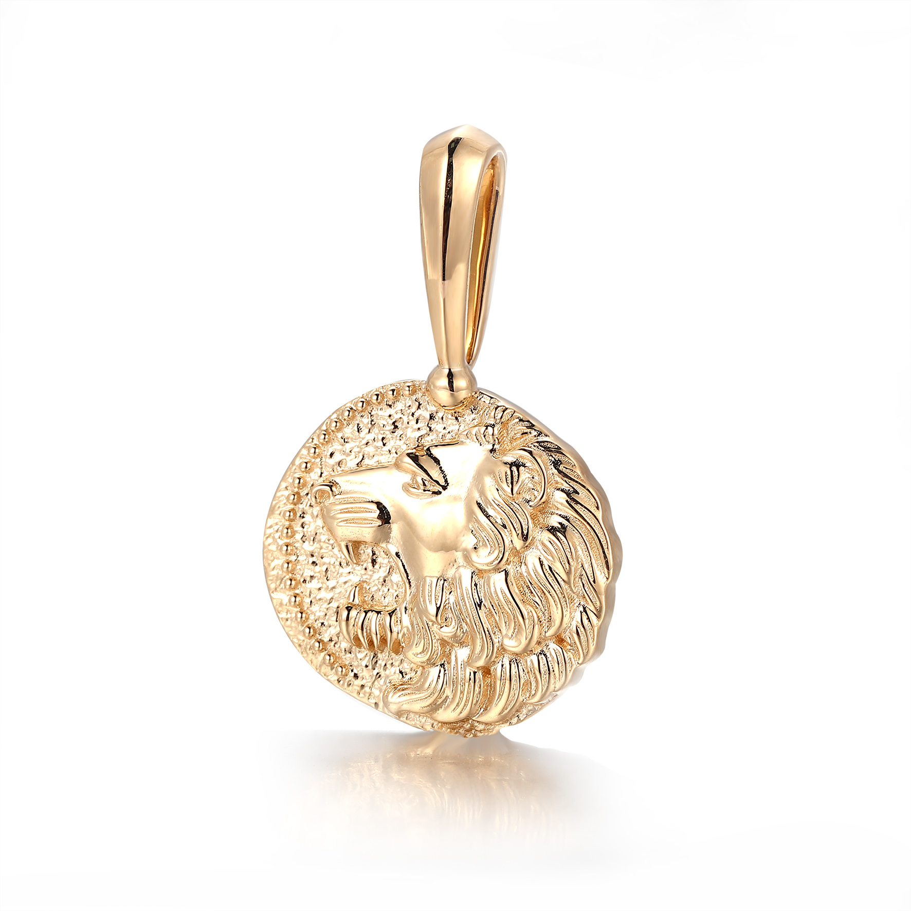 Provence Jewelry Custom Luxury Jewelry Animal Design Lion Pendant Customized 10k 14k 18K Soild Yellow Gold Smooth Back Hip Hop Jewelry for Gift