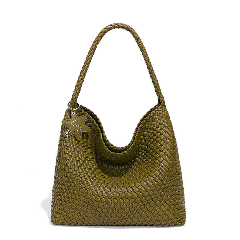 High-end Niche Design Handwoven Large Capacity Tote Casual Lazy Style Shoulder Hanging Commuter Bag