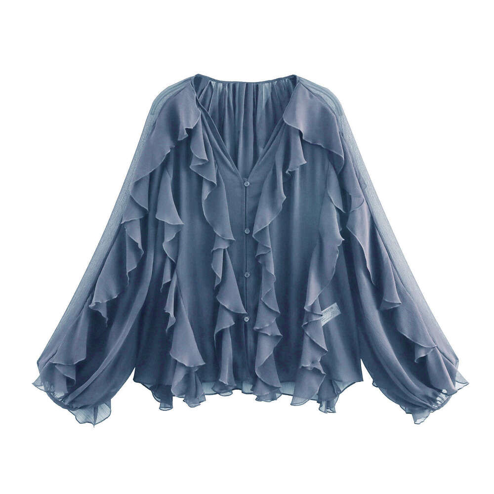 Spring New Style Layered Decor Solid Color Shirt4786063321 B5