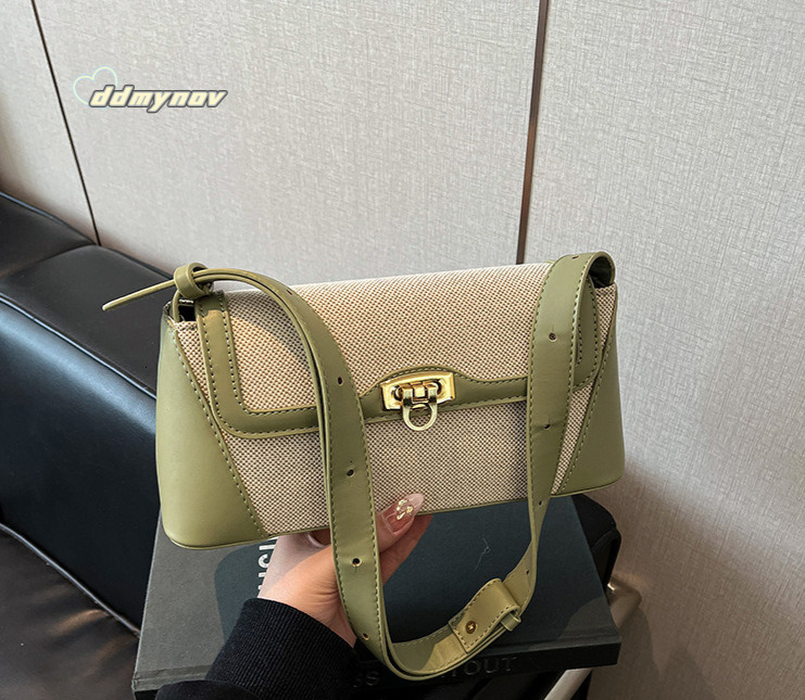 Crossbody for Women 2025 Trendy New Niche Shoulder Color-Block Casual Commuter Versatile Underarm Bag ddmynov