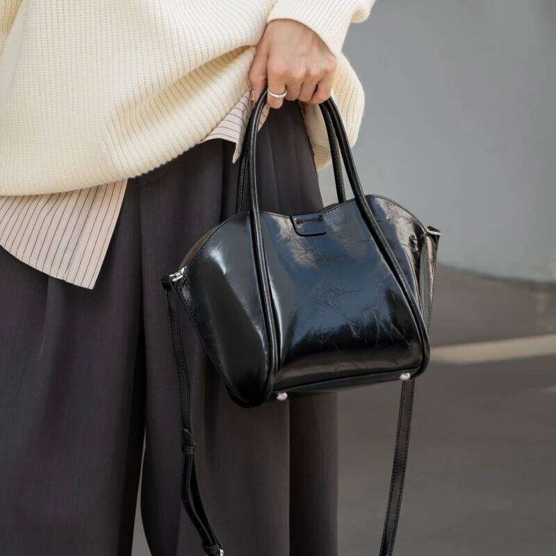 YANATARI Genuine leather woman shoulder Handbags ladies crossbody bags designer minimalism cowhide Bucket bag
