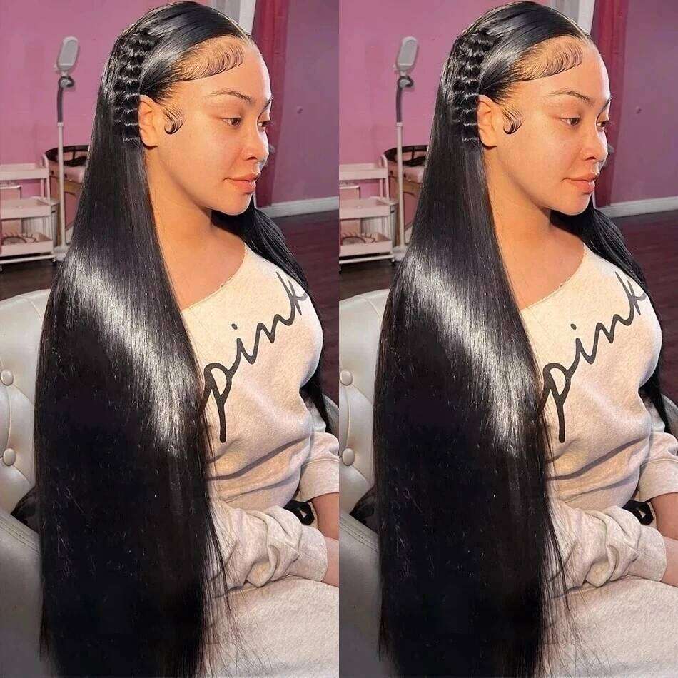 180 Density 13x6 Hd Bone Straight Transparent Swiss Brazilian Remy Frontal Human Hair Wigs Lace Front Wig For Women