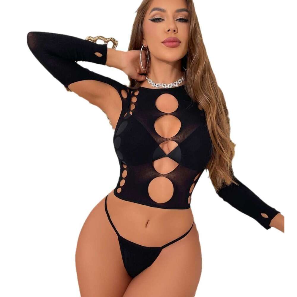 Spell Lingerie Porn Suits N Women S Long Sleeve Sexy Mesh Top With Thong Set Sexy Lingerie