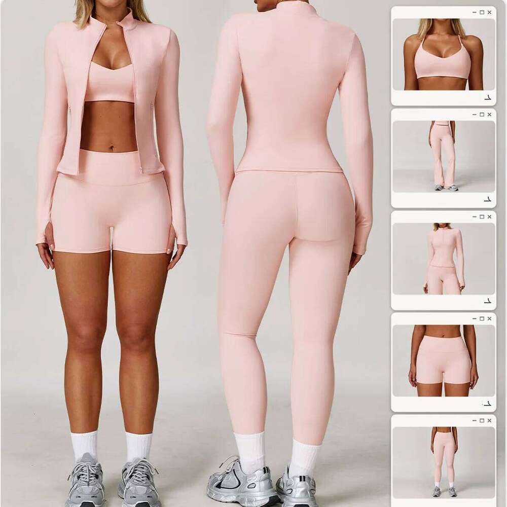 2/3PCS Yoga Suit Women Quick-Drying Gym Set Fiess Tracksuit Running Workout Long Sleeve Sports jacket shorts suit