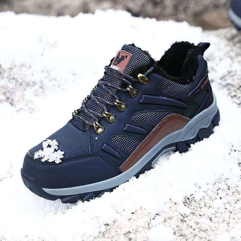 New Arrival Factory Price Mens Hiking Shoes With Fleece Keep Warm Outdoor Boots Sneakers