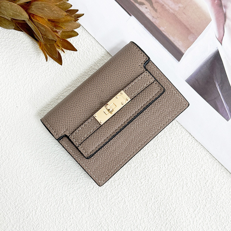 Free Shipping 2025 New Designer Bag Women's Solid Color High-end Card Bag Compact Large Capacity Multi Slot Wallet Exquisite And Practical Zero W