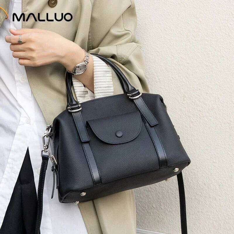 Women's Natural Cow Leather Shoulder Bags Female Fashion Designer Handbag Ladies Commute Retro Cowhide Crossbody Bag Lady