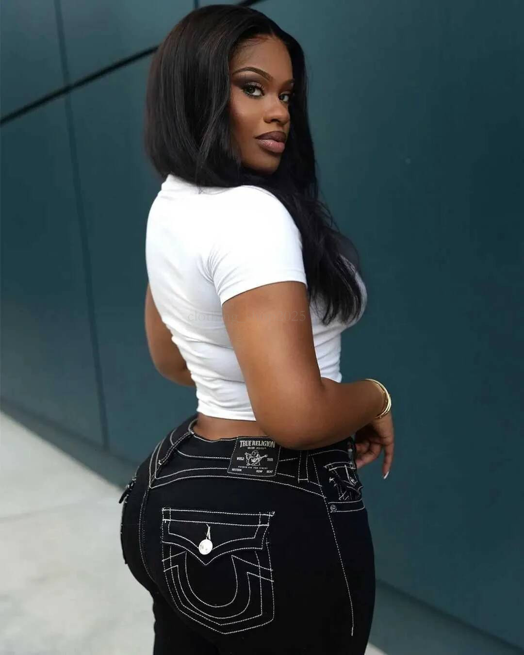 Jeans Y2k Women's Vintage Gothic Fashion Embroidered Hip Hop Strt Casual True Religionjeans High Waisted Straight Leg Wide Leg Jeans High True Relgion Jeans 1e5