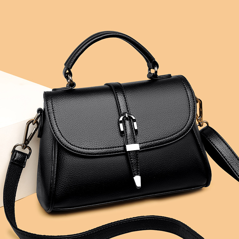 Women's High-End Feel Middle-Aged Mom Handbag Large Capacity Fashion Simple Crossbody Elegant Light Luxury Shoulder Bag