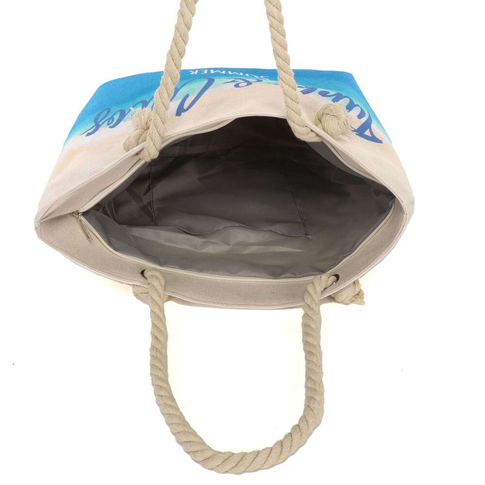Large Capacity Canvas Gradient Tote Simple Commuter Versatile New Letter Print Shoulder Bag For Women