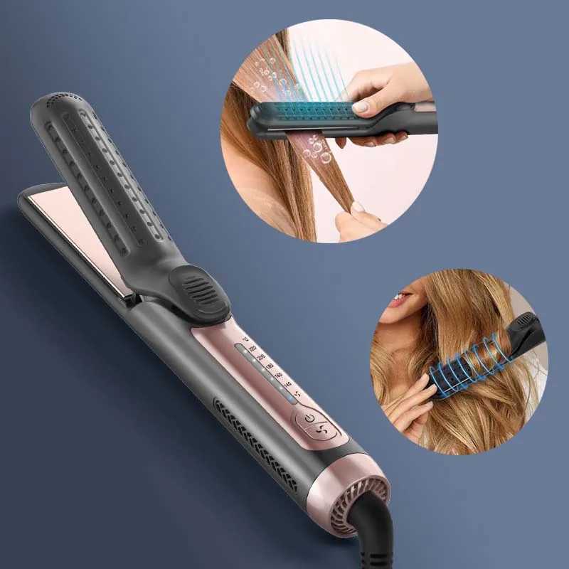 2 in 1 Cool Air Airflow Hair Styler Airflow Ionic Hair Blow Dryer Straight Shot Blow Drying Flat Iron LED Display Hair Styler W250610