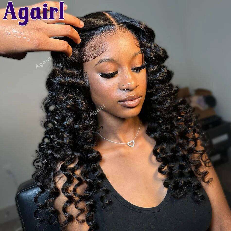 Bury 99J Human Hair Ready To Wear Pre Plucked Loose Curly Colored For Women 1B/Red Lace Frontal Wigs