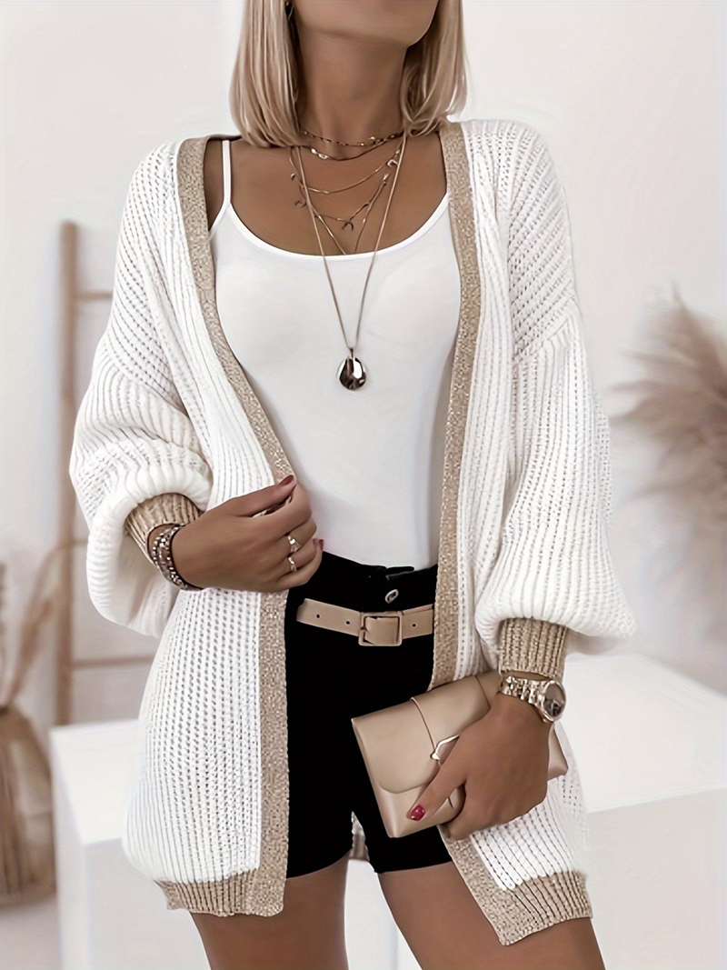 Fall/winter ladies V-neck Joker loose long sleeve knit cardigan sweater coat sweater