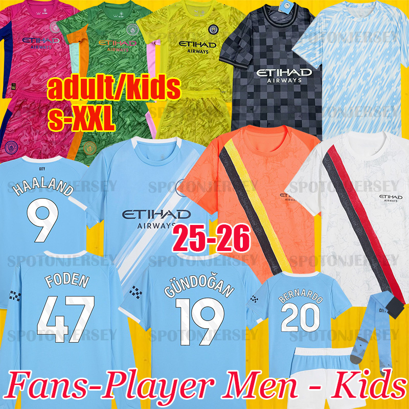 3XL 4XL man city 24 25 26 HAALAND jersey kit maillot city kids kit GREALISH MAN CITIES ALVAREZ Mancheste rs city football tops shirts 2025 26 DE BRUYNE FODEN gk jersey kit