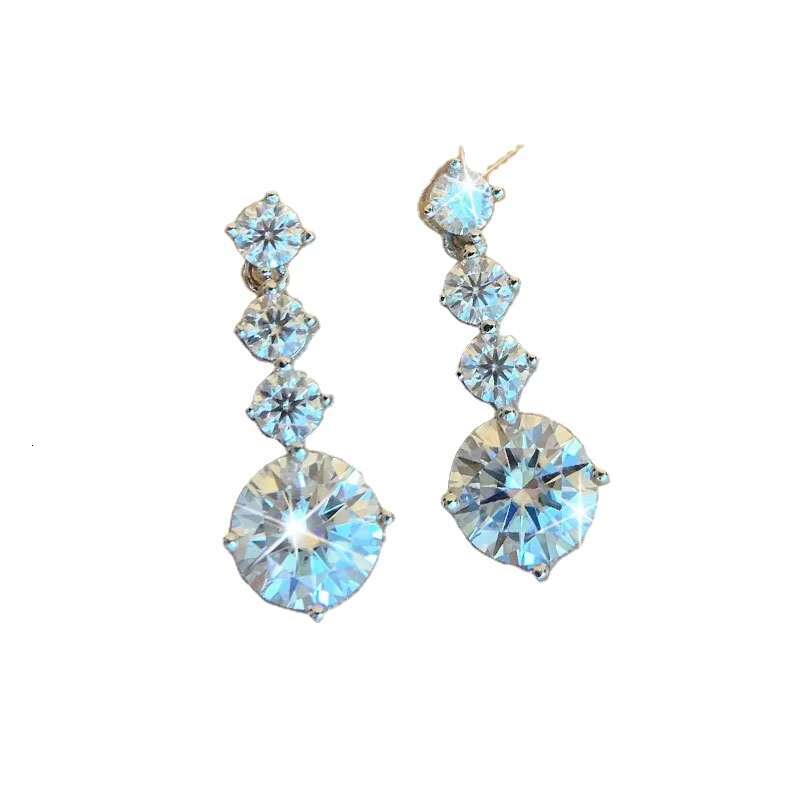 d color moissanite earrings 925 sterling silver nonallergenic fourclaw design simulated diamond long earrings