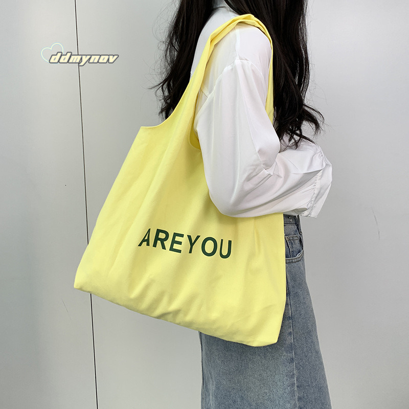 /Korean INS Niche Canvas Summer Thin Letter Sweet Pink Shoulder Bag ddmynov