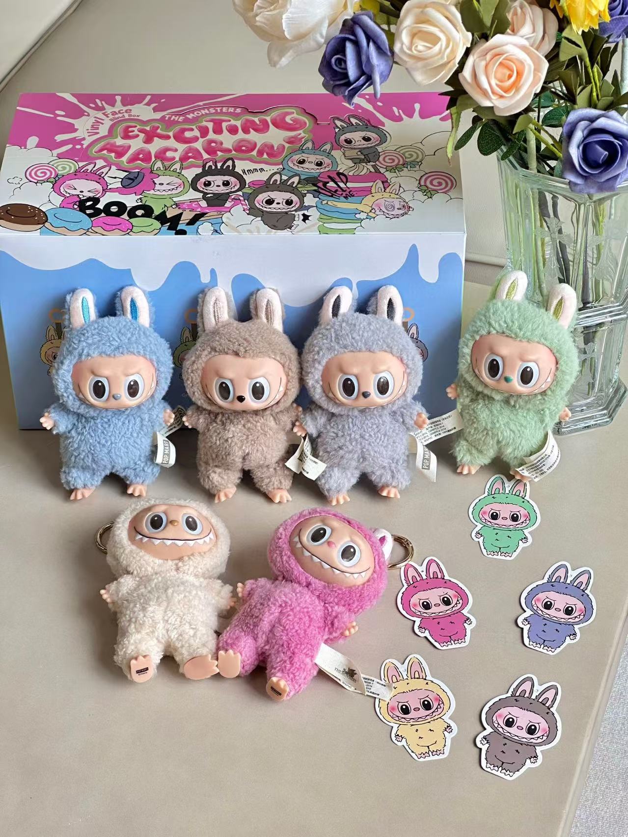 Labubu Plush Dolls Cute Action Figure with Pendant Decoration Perfect for Children mysterious box Keyring Charms