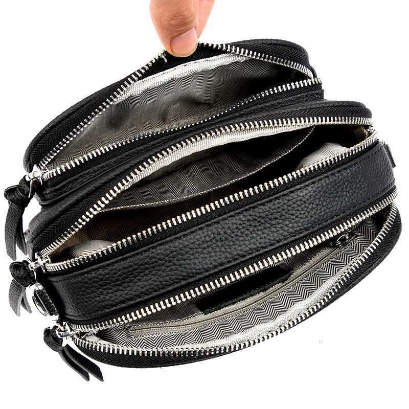 100%Genuine Leather Crossbody For Women Shoulder Messenger Bag Handbag Female Solid Color Cowhide Multilayer Tote Sac