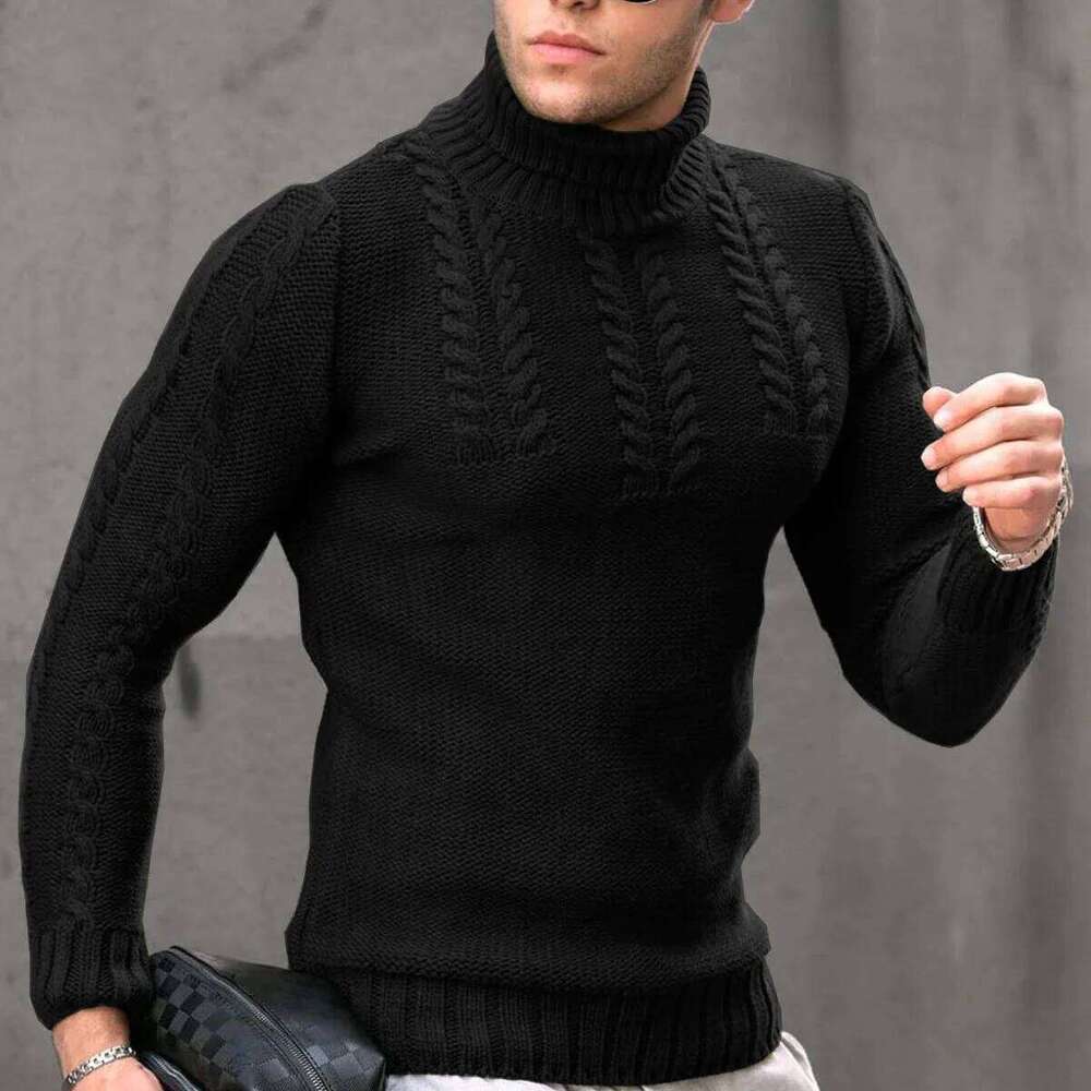 2025 European American Autumn And Winter New Warm Trade Turtleneck Sweaters Men's Casual Pullovers