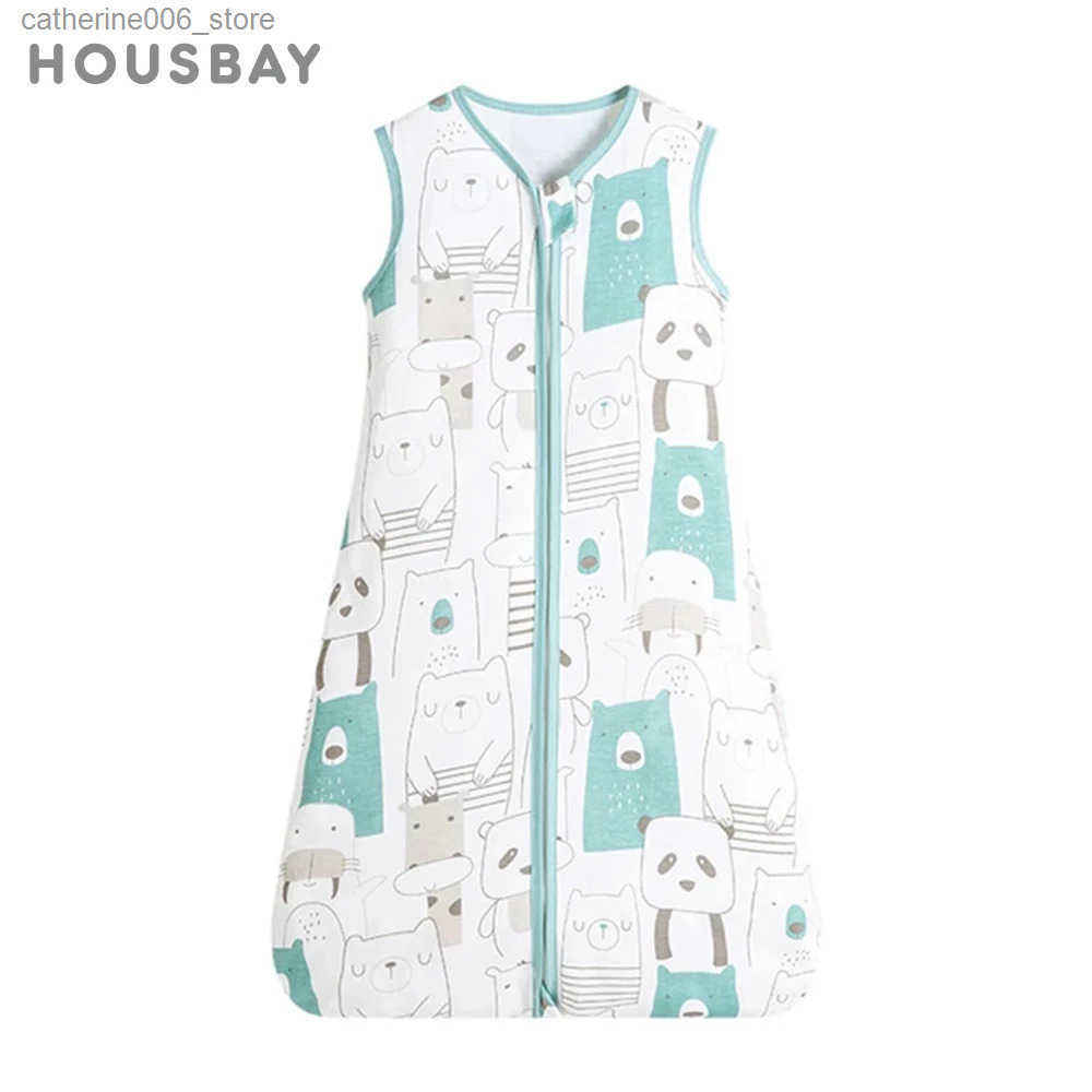 Baby Sleeping Bag For Newborn Baby Wearable Blanket 0.5 Tog Summer 100% Cotton Print Vest Sleep Sack Baby Boys Girls 0-3 Years y250610A58B