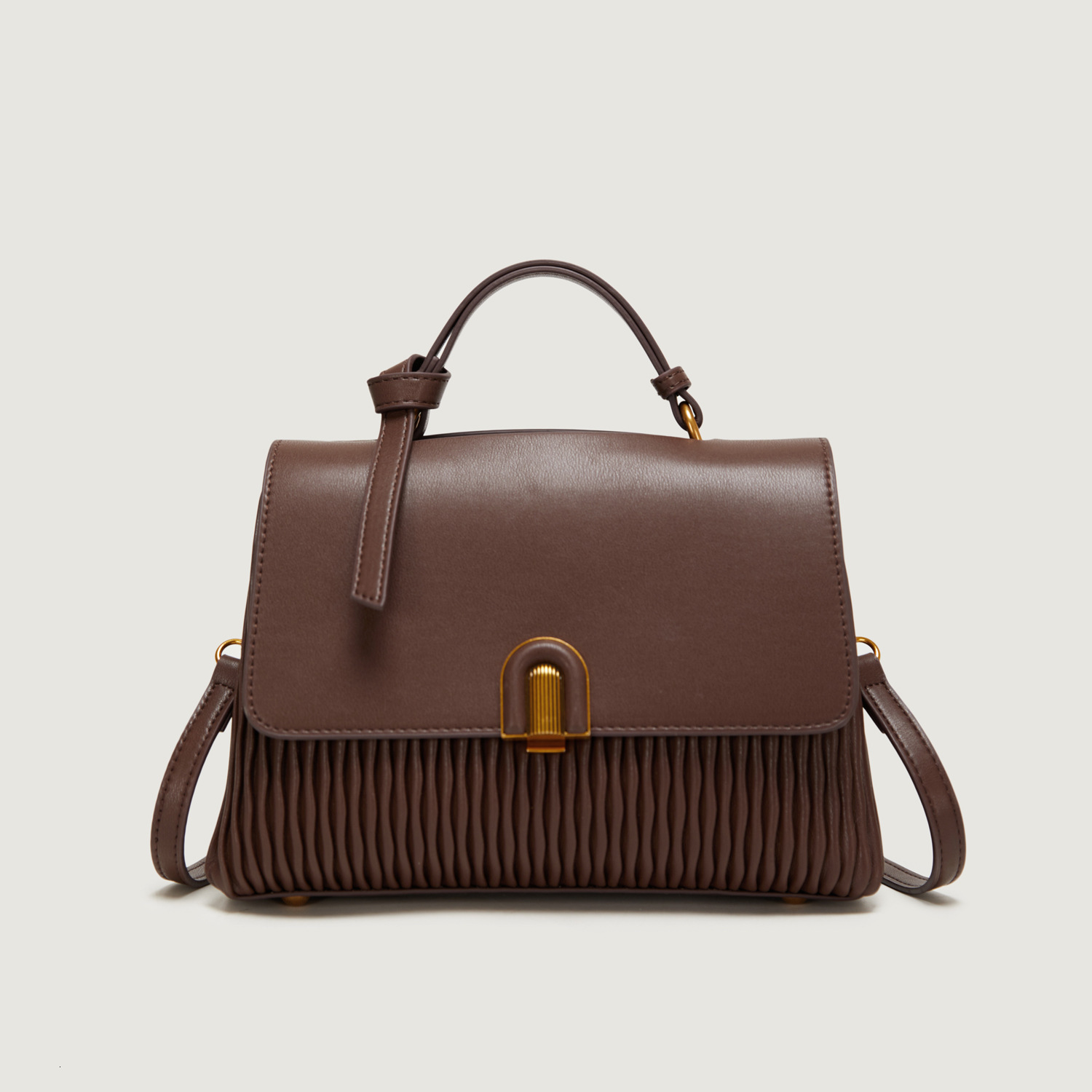 New Single Shoulder Women, Fashionable Pleated Large Capacity Handbag, Elegant Soft Leather Commuter Crossbody Bag for Women