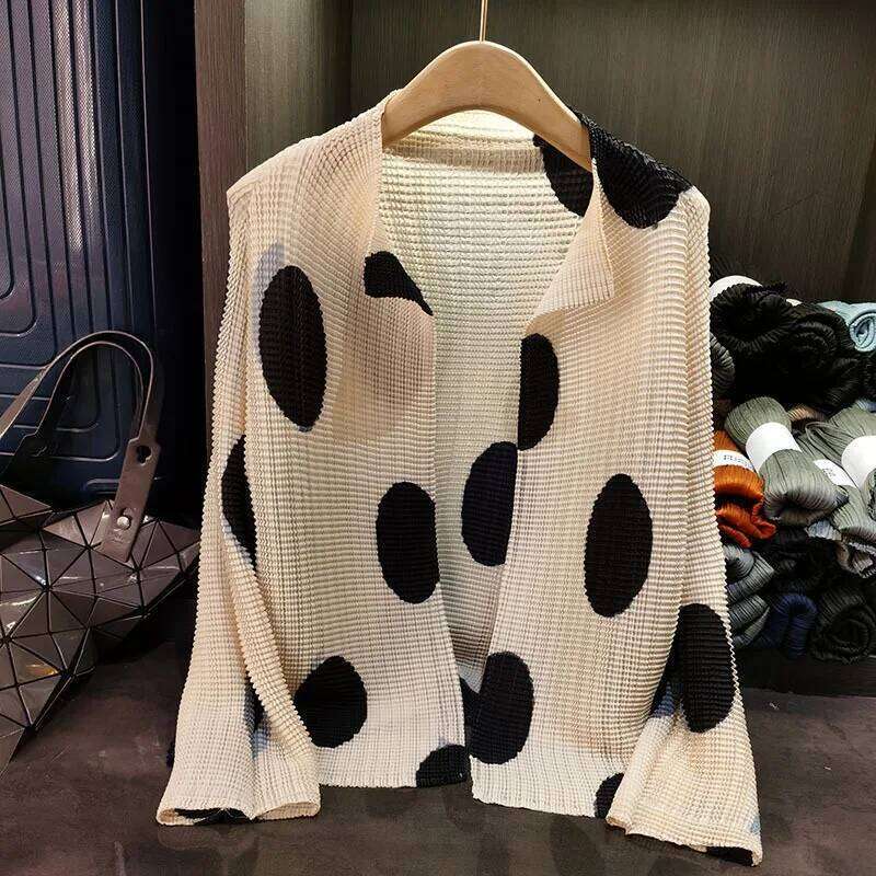 LANMREM Korean Classic Printed Cardigan Top Summer Loose Casual Pleated Shirts For Women 2025 New Sunscreen Clothing 2Db3212
