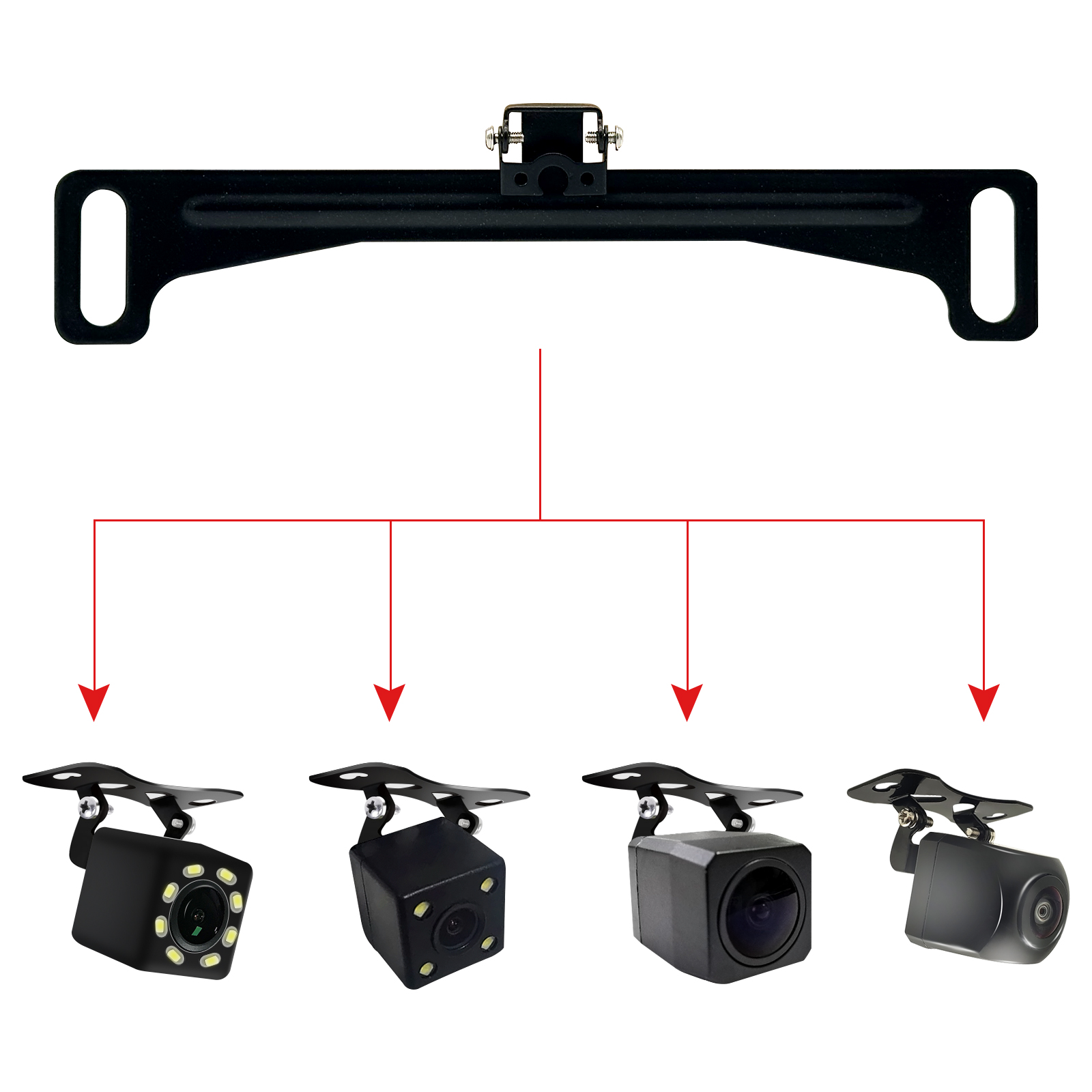 Universal Car Rear View Camera License Plate Bracket Backup Camera License Plate Mount Rearview Cam Mount Bracket