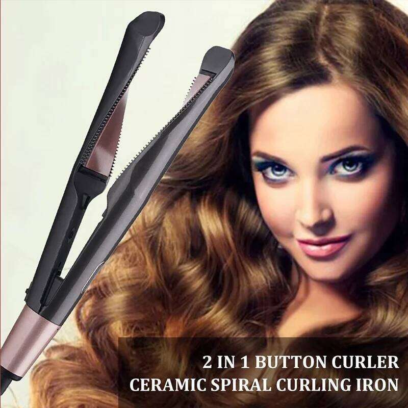 2 in 1 Twist Rotating Straightening Curler Wet & Dry Flat Iron Curling Hair Styler Tools
