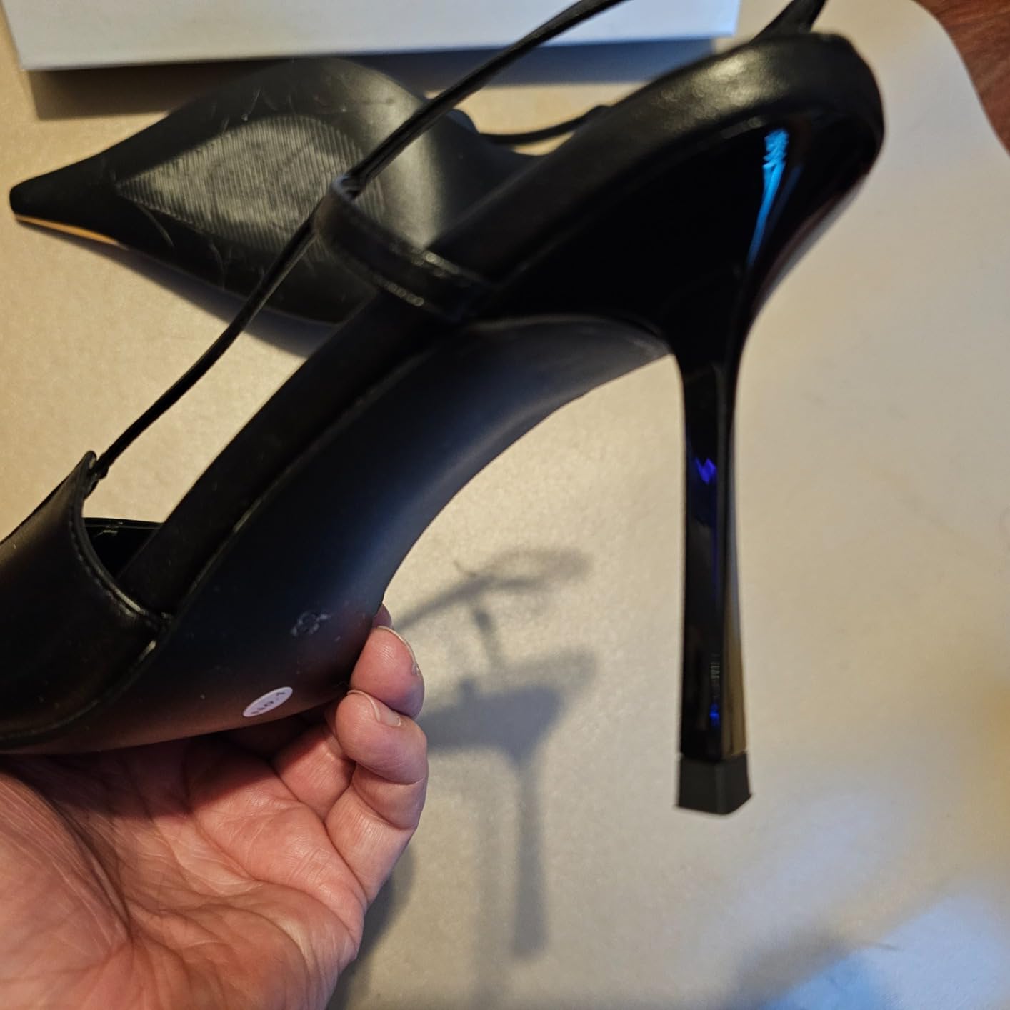 ARQA Womens Slingback High Heels Metal Pointed Toe Leather High Stiletto Heel Pumps Slip on Elastic Strap Fashion Dress Shoes for Women