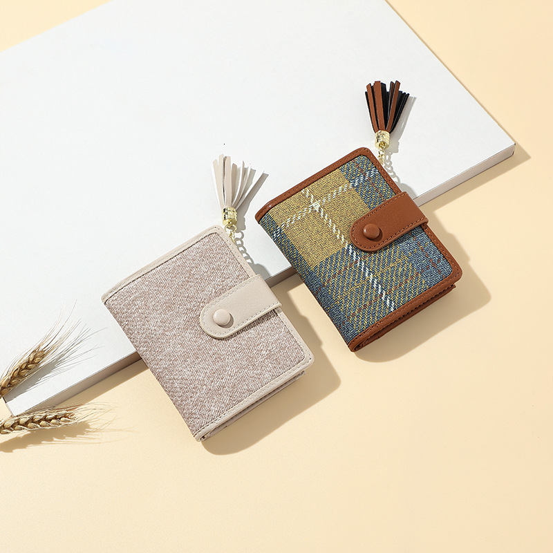Free Shipping 2025 New Designer Bag High-end Short Coin Bag INS Style Tassel Women's Wallet Exquisite And Practical Simple Card Bag