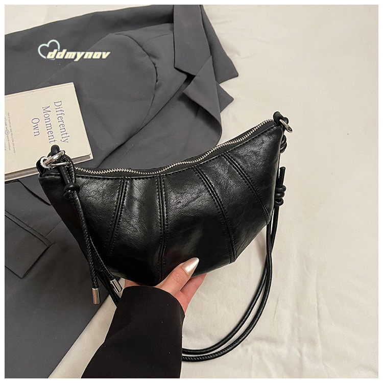 2025 Spring New Niche Design for Women Fashion Single Shoulder Crossbody Croissant Style Underarm Dumpling Bag ddmynov