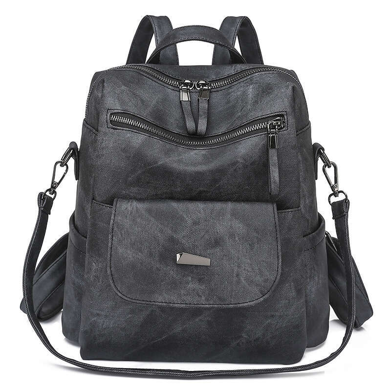For Women Korean Style Large Capacity Ladies Backpack Double Shoulder PU Women's Bag B5