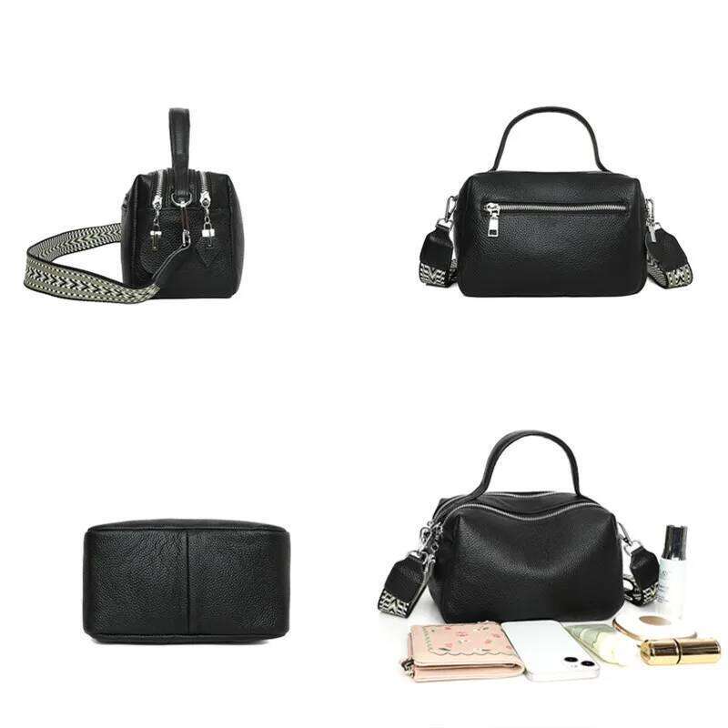 Soft Genuine Leather Handbag Women Shoulder Messenger Bag Solid Color Cowhide Tote Fashion Female Crossbody Sac