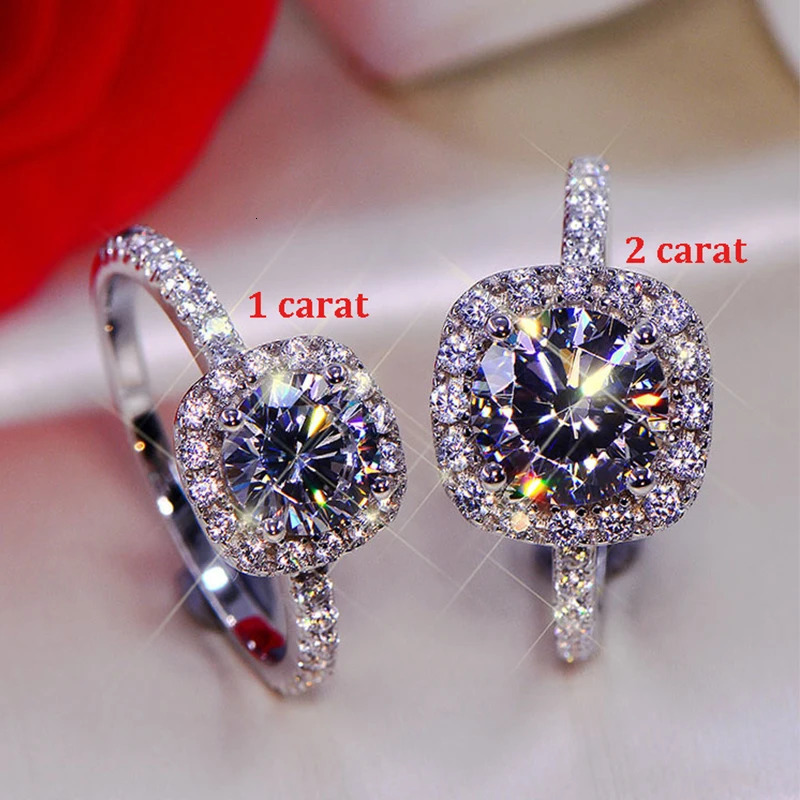 AETEEY Diamond Square Ring D Color 1CT 2CT Real 925 Sterling Silver For Women Wedding Fine Jewelry RI018 250610