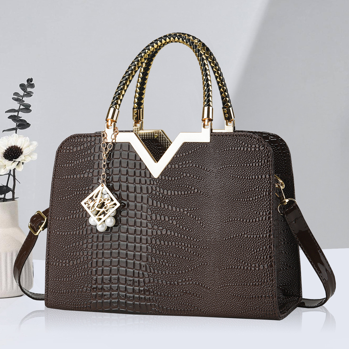Free Shipping 2025 New Designer Bag Large Capacity Luxury Wallet Crocodile Pattern Handbag Fashion Women's Bag Handheld Elegant Multi Functional 