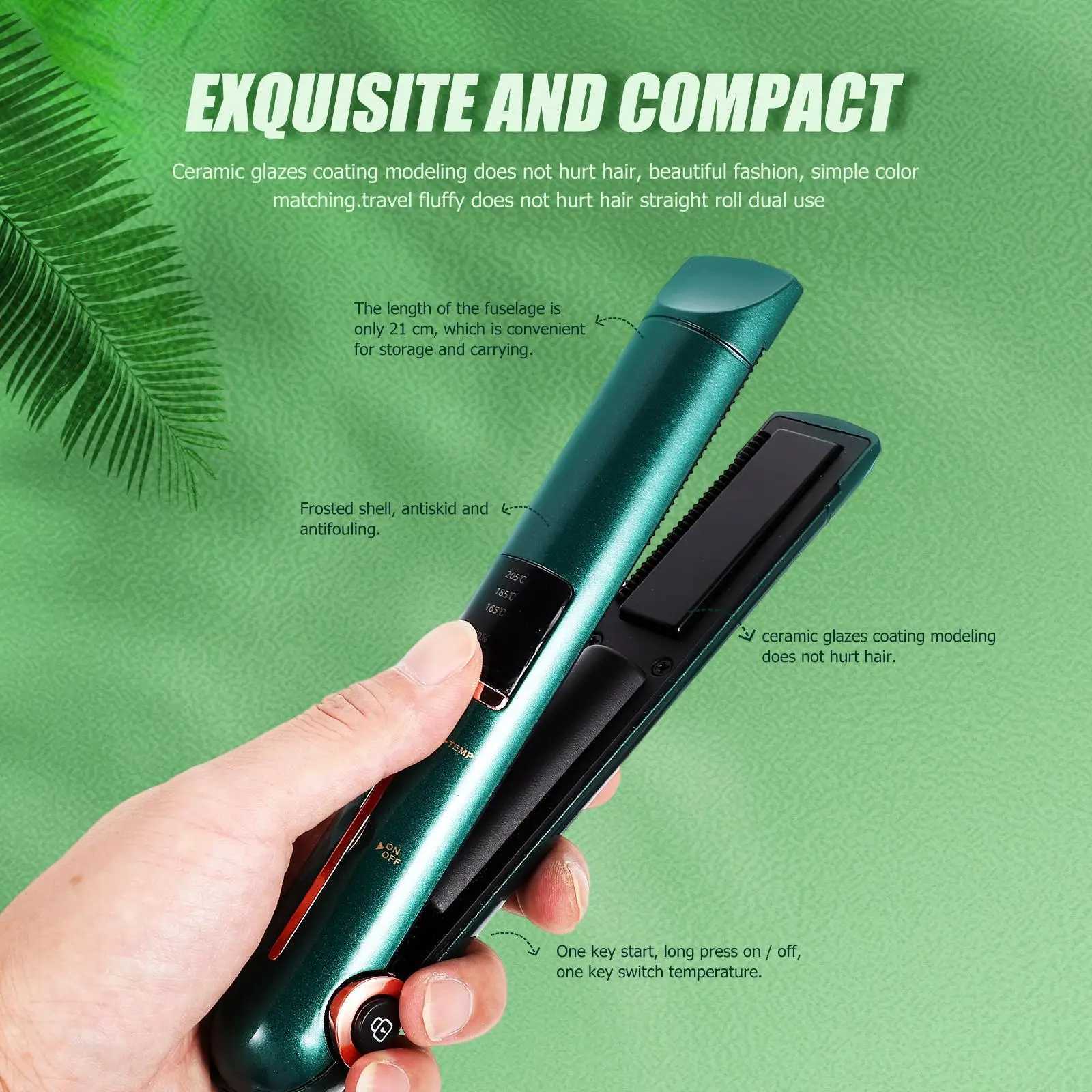 Portable Wireless ABS Adjustable Temperature Styling Hair Straightener Tools Travel Portable Curling Wand Straightener W250610