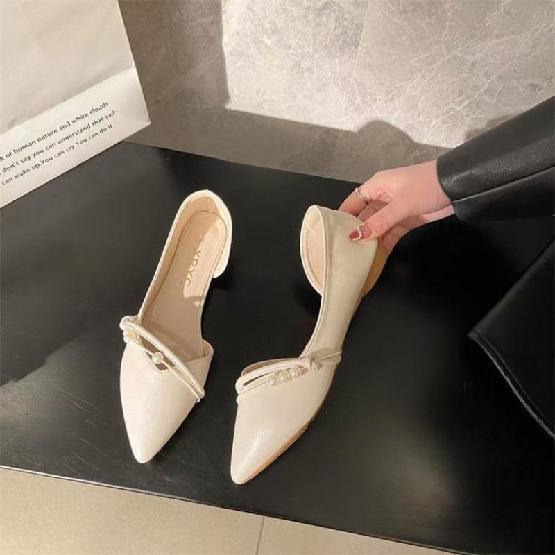 French Style Side Hollow Single Shoes For Women Spring New Pointed Toe Flat Evening Fairy Gentle Soft Leather sandal Loafers Ddmysaturn