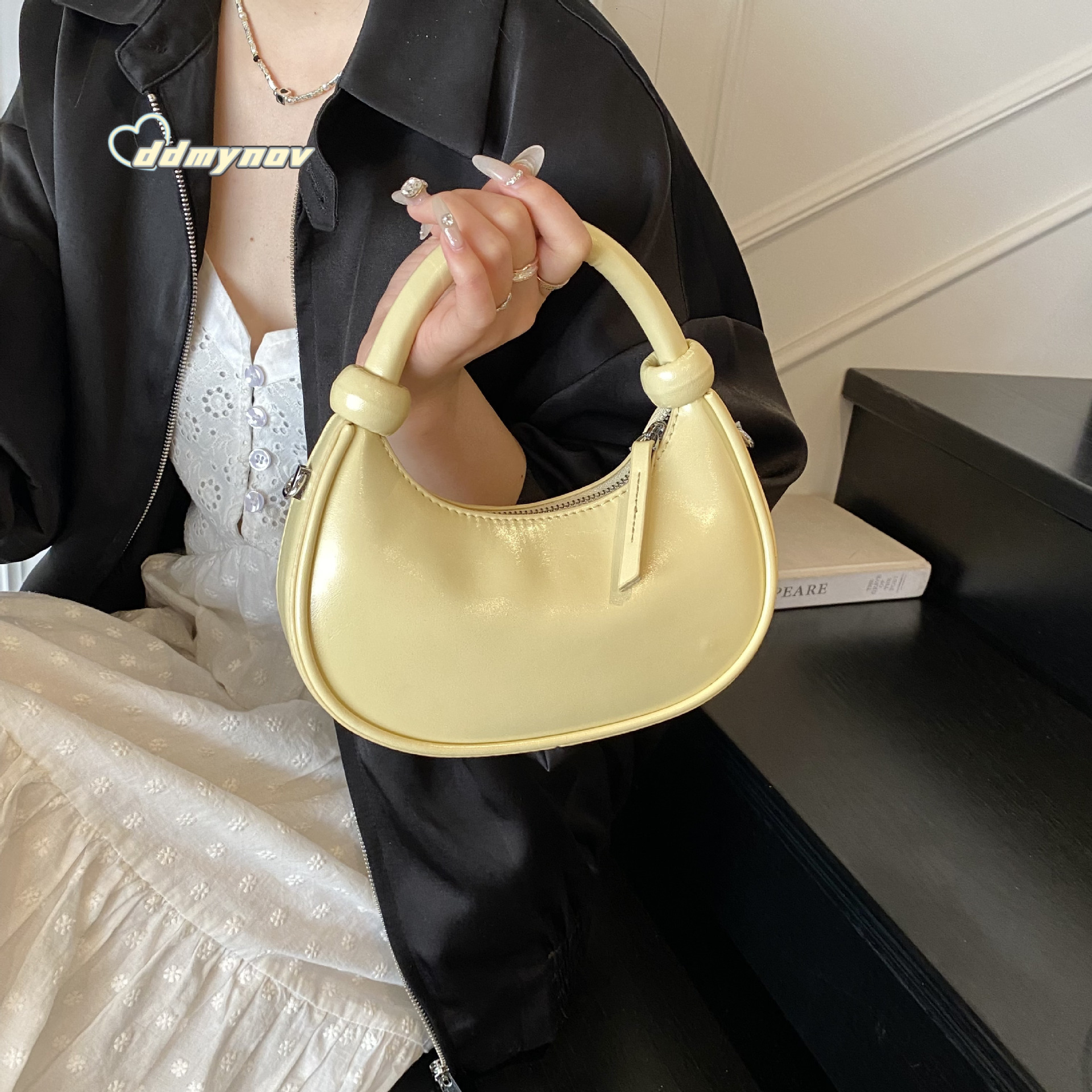 Korean Style Niche Casual Dumpling Design Sense Bags Handbag Simple Fashion Solid Color Shoulder Crossbody Bag ddmynov