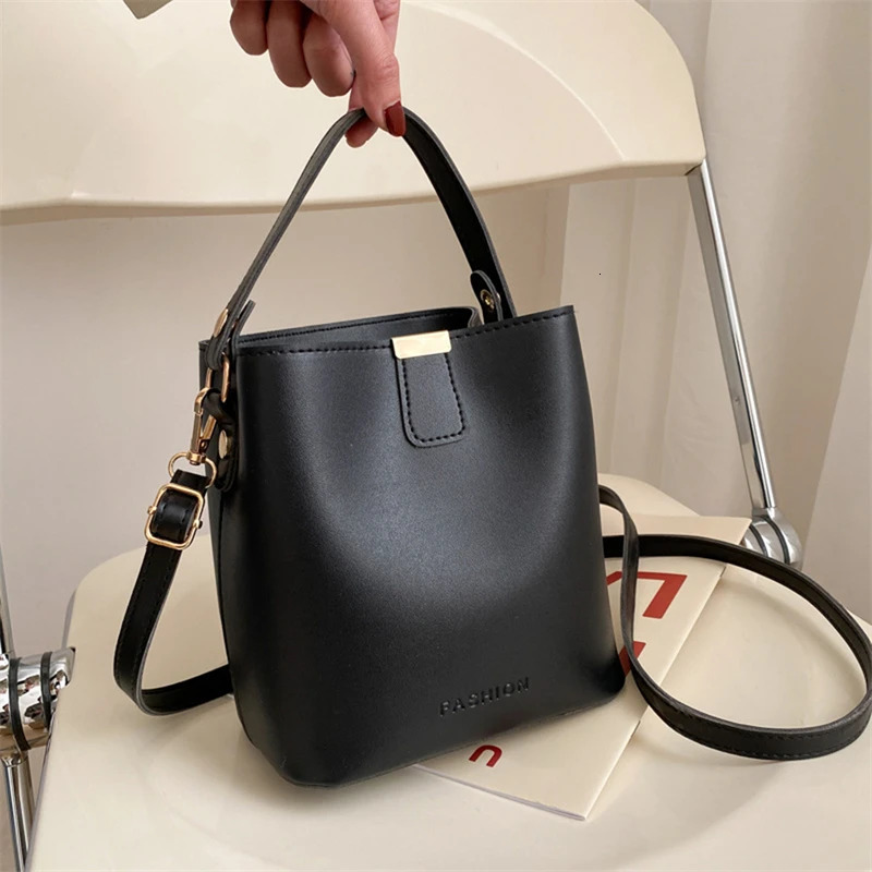 Women Bucket Shoulder Bag Crossbody Handbag Fashion Simplicity High-capacity Ladies PU Leather Bag Female Handbags 250606