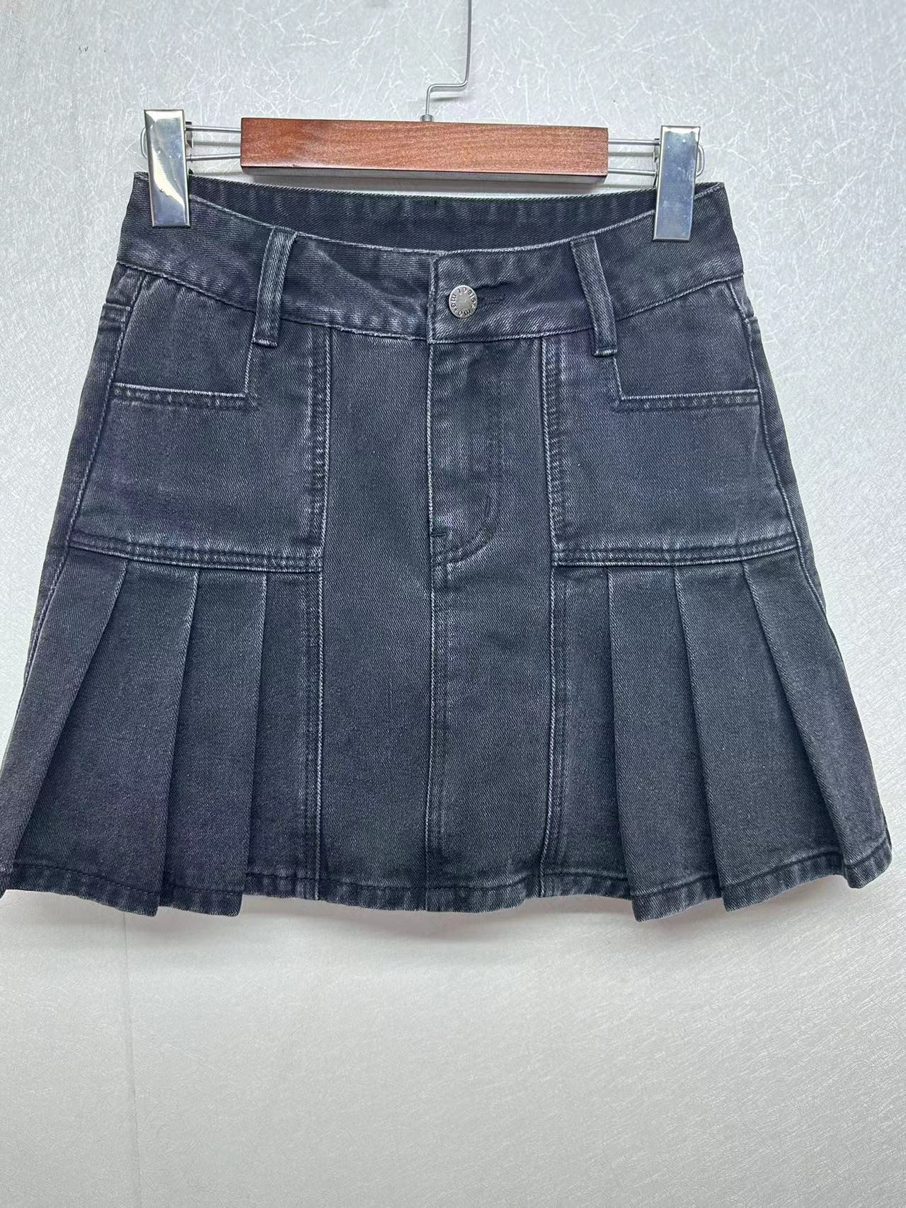 Super cool fashion high waist denim lace skirt manufacturers custom wholesale 1219