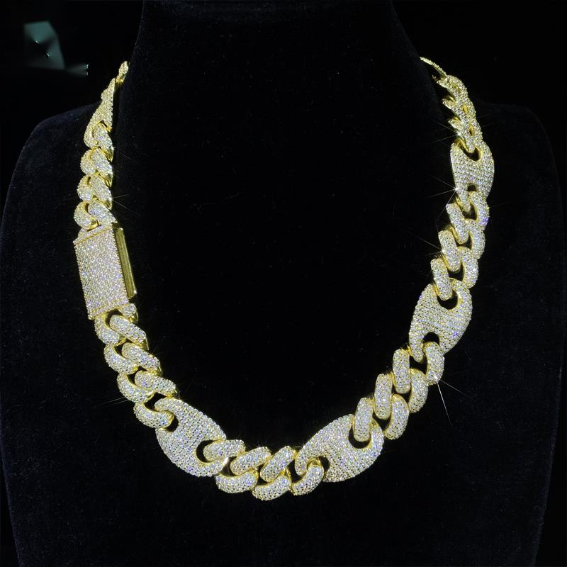 OACOCA Custom 925 Sterling Silver 16mm Cuban Link Chain Fine Jewelry Hip Hop Rose Gold Plated Necklace with Charm Moissanite Necklace