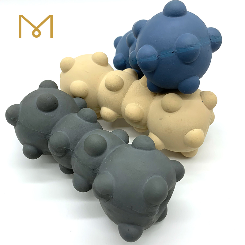 Dog Rubber Chew Bone Toys Squeaky Wholesale Interactive Training Teeth Cleaning Chew Proof Dog Pet Toys 4pcs/Pack